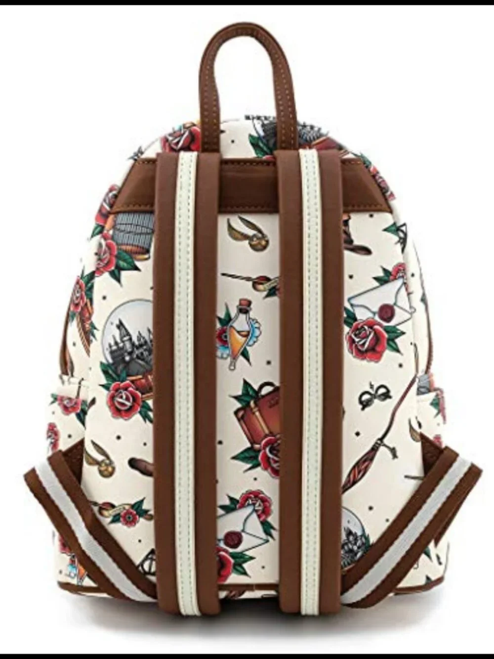 Faux Leather Harry Potter Shoulder Bag with Applique Adjustable Strap